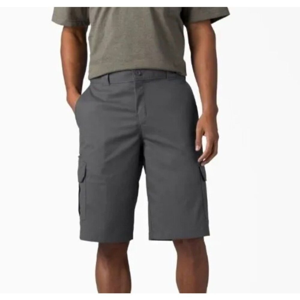 Dickies Flex Cargo Shorts Mens 30 Relaxed Fit Gray Pockets Twill Workwear - Picture 16 of 16